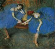 Edgar Degas Two Dancers in Blue France oil painting reproduction